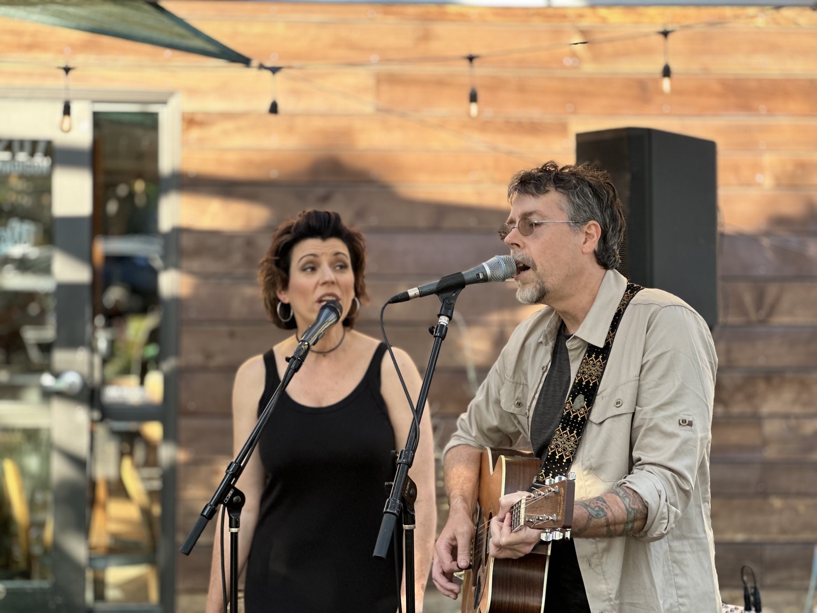 Jackie and Jason at a live performance